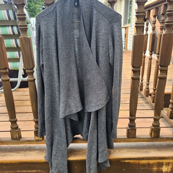 Torrid Sweater Open Front Cardigan Size 00 Grey Sparkle - Picture 8 of 8